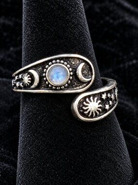 Celestial Sun And Moon Stone Adjustable Ring...26033